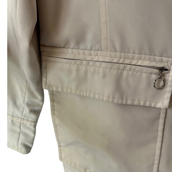Weather Tamer Womens Zip Front Windbreaker Coat Beige Size Large - Picture 6 of 10